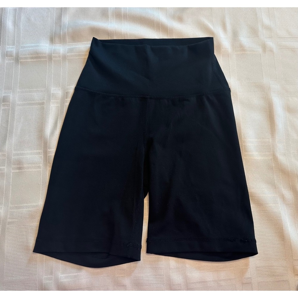 Yogalicious Biker Shorts Women XS Black Lux High Waist Athletic Yoga 7" Inseam
